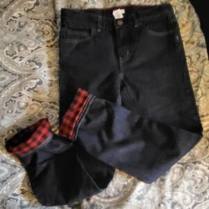 Boys Crewcuts Dark Blue Flannel Lined Denim